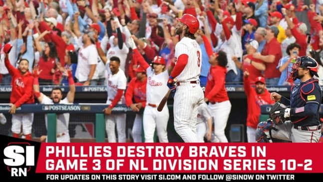 MLB playoffs: Philadelphia Phillies defeat Atlanta Braves 10-2 in Game 3 of  NLDS - 6abc Philadelphia