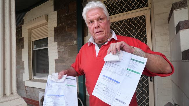 Australians like pensioner Bob Blackwell, 74, of Port Adelaide, suffer some of the highest power bills in the world. Picture: Dean Martin