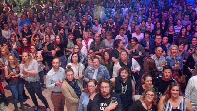 Helen Roth from Proston , and Michelle and Jim Croner from Eidsvold at Pub Rock Choir in Rockhampton. Picture: Jann Houley