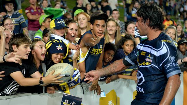 Instead of playing at 1300Smiles Stadium, Johnathan Thurston will play his final NRL game on the Gold Coast. Picture: Alix Sweeney