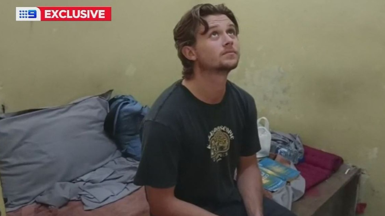 The first images have emerged of the Indonesian cell where Queensland man Bodhi Risby-Jones is being held. Picture. 9 NEWS