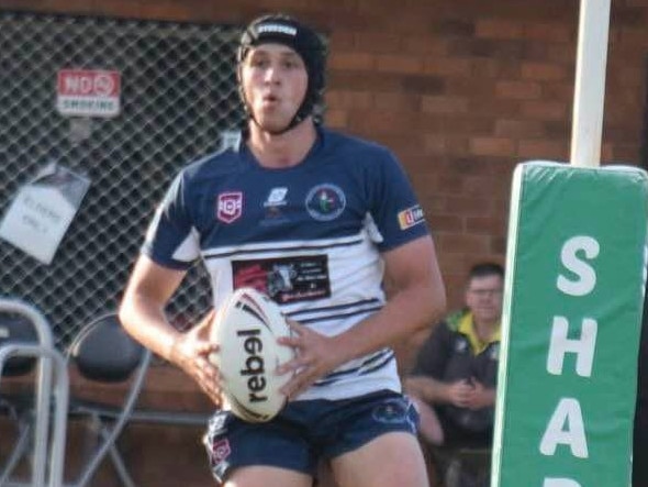 Rockhampton's Chayce Bayles in action for Rockhampton Brothers under-19 rugby league team.
