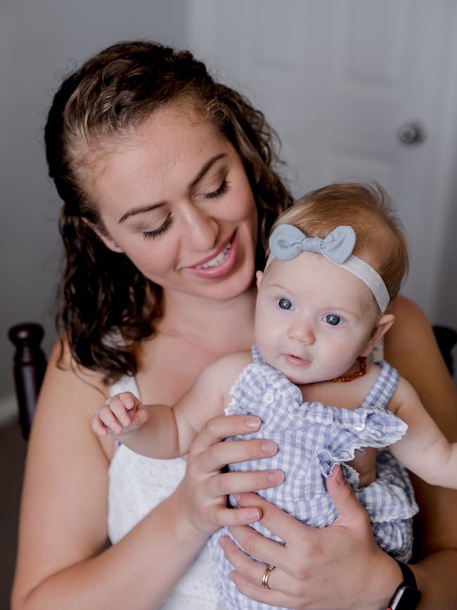 Lucy Dore with baby Pippa. Ms Dore has donated more than 93l of breast milk for other babies.