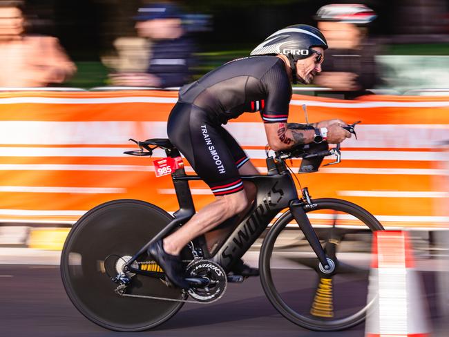 Competitors in the Ironman 70.3 Tasmania in Hobart Picture: Linda Higginson