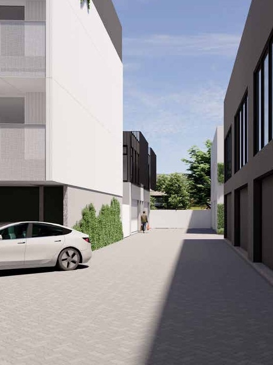 Artist impressions of a proposed 21-home townhouse development for Prospect Rd. Picture: AtelierBond