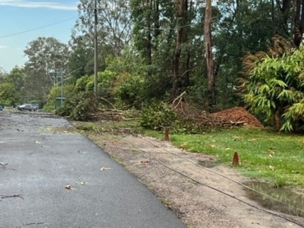 Numerous powerlines were down after severe storms swept through South East Queensland. Picture: Energex