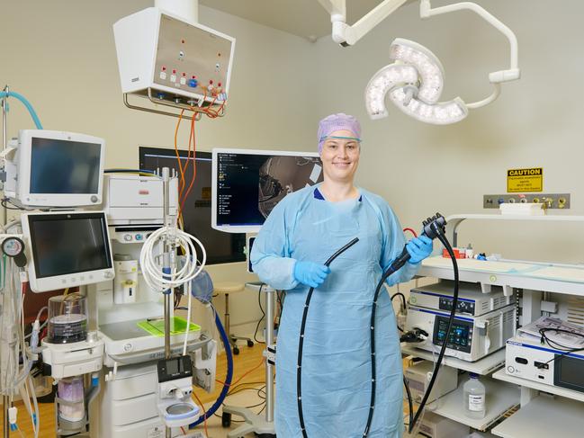 Registered nurse Therese Rankine at the new endoscopy clinic at Mackay Specialist Day Hospital. Photographer: Jim Cullen