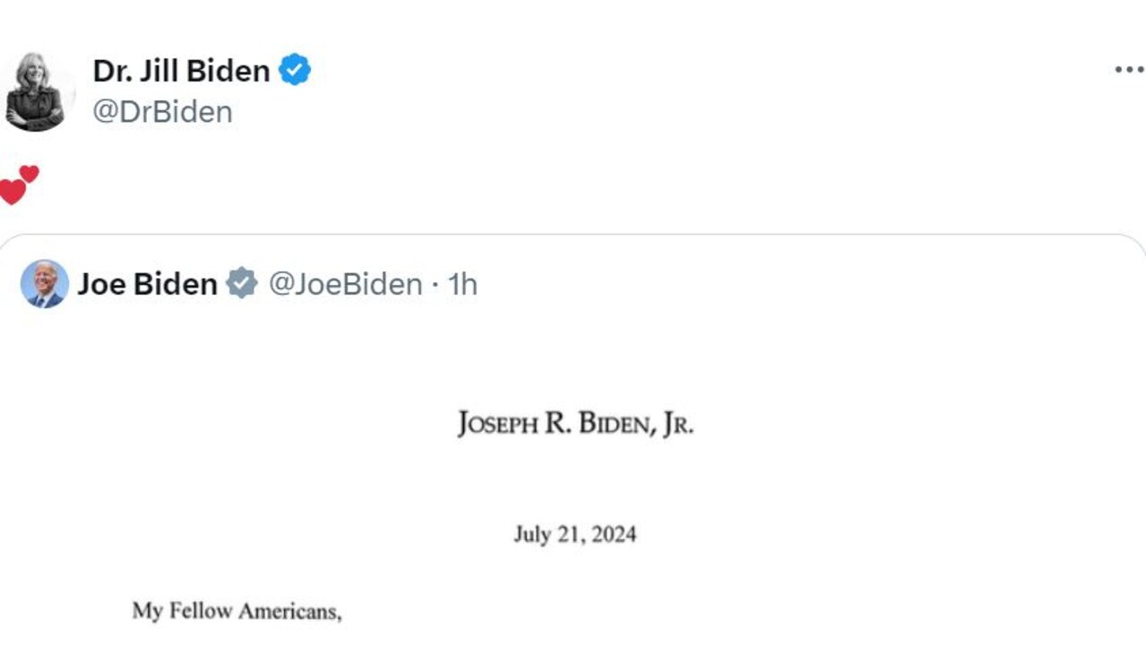 Jill Biden retweeted her husband's statement on Sunday.