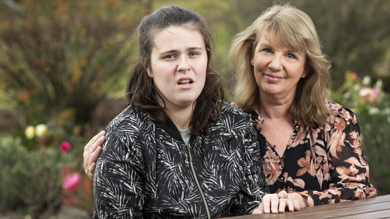 Cherie Pugno calls for more understanding after her 16-year-old daughter Mia, who is intellectually disabled, was refused a meal from the children's menu at the Newtown Hotel, Thursday, June 27, 2024. Picture: Kevin Farmer