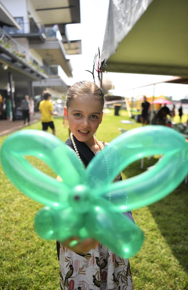 Daisy Chadbourne, 9, at the Chief Minister's Cup Day at the Darwin Turf Club on Saturday, July 15.