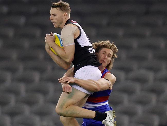 Can Trent McKenzie be Port’s Naughton stopper? Picture: AFL Photos/Getty Images