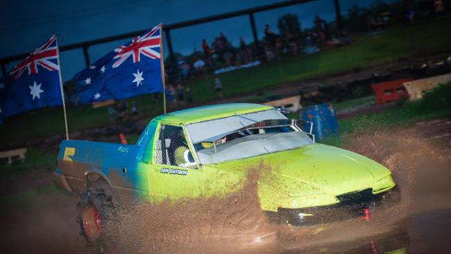 Jonathon Davison in “Smurf Ya Later” in the Two Wheel Drive competition at a previous meet. Picture: Glenn Campbell.