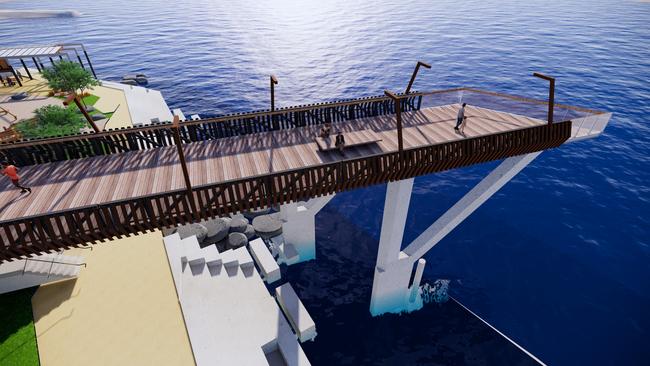 The proposed Devonport waterfront precinct walkway which will give people a spectacular view of the Spirit of Tasmania ferries arriving and leaving the Mersey River. PICTURE: SUPPLIED