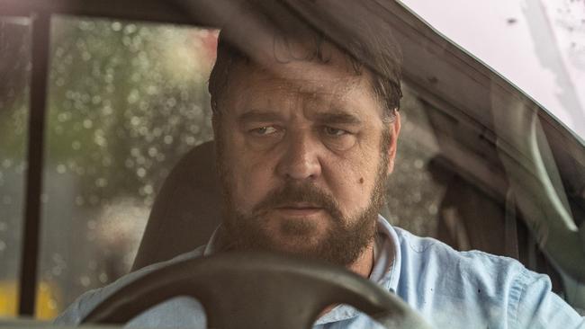 Russell Crowe played an enraged psycho in the 2020 thriller Unhinged, a movie about a minor traffic incident that escalates. Picture: Skip Bolen