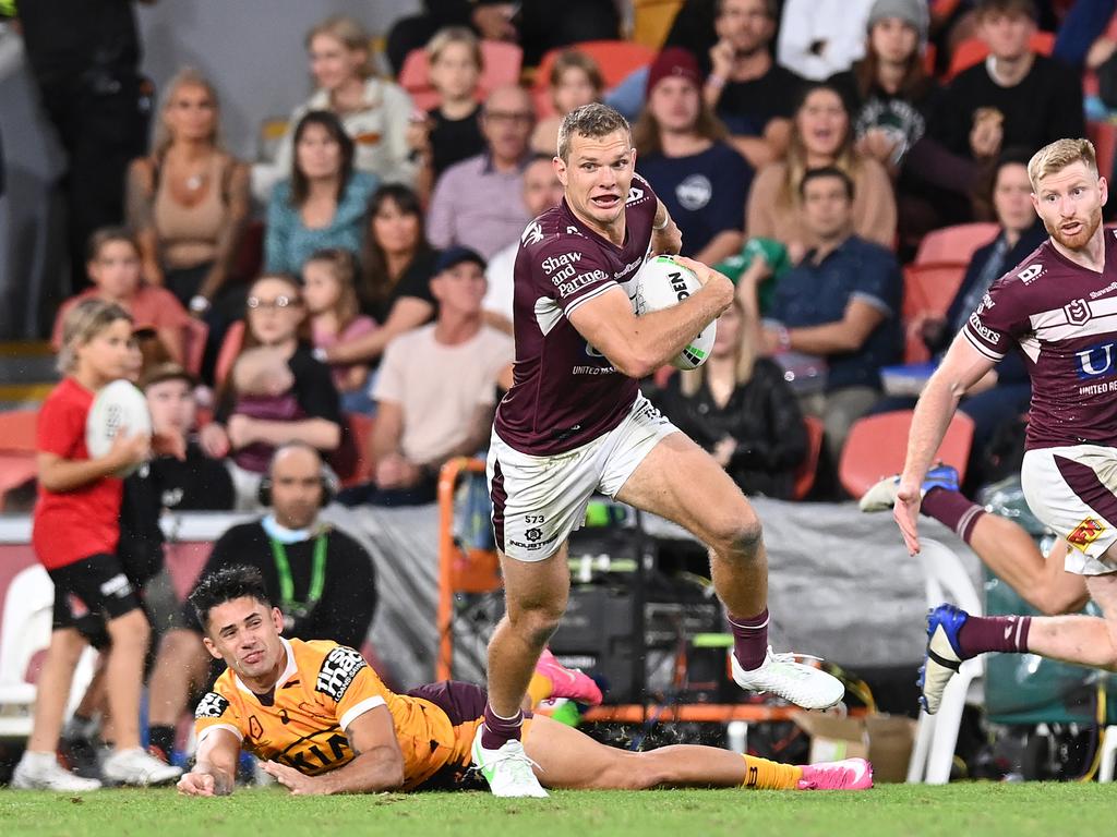 Tom Trbojevic was simply terrific for the Sea Eagles. Picture: Bradley Kanaris/Getty Images