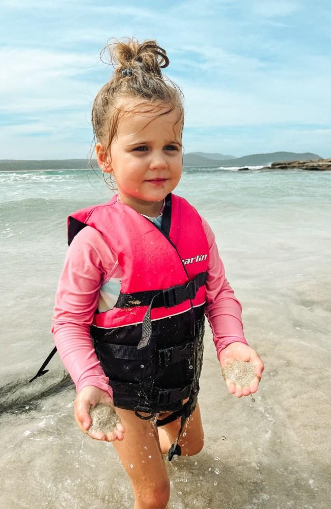 Aoife's favourite place is the ocean, so we're blessed to live by the sea. Picture: Supplied