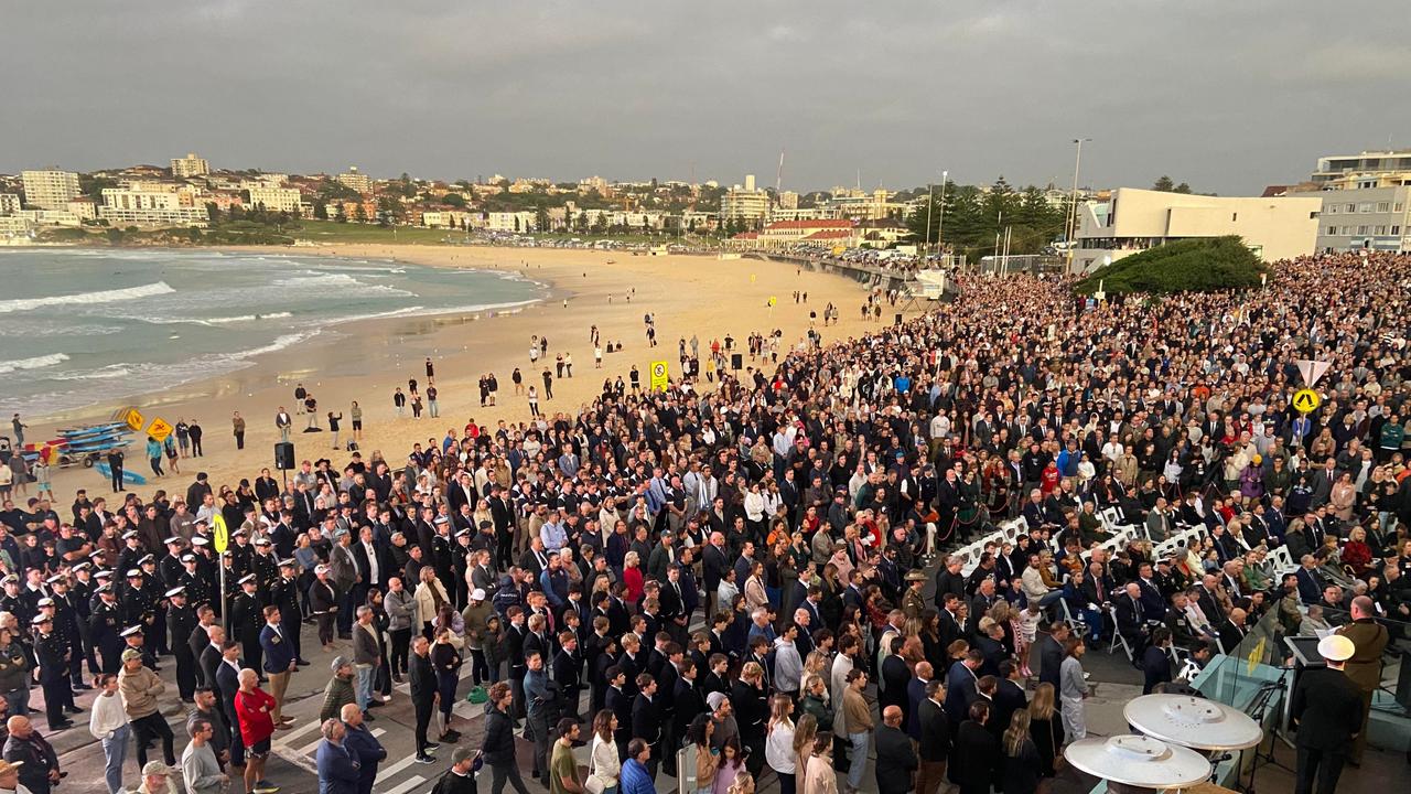 A photo from the Anzac Day Dawn Service held at Bondi Beach. Picture: John Grainger/ NCA NewsWire