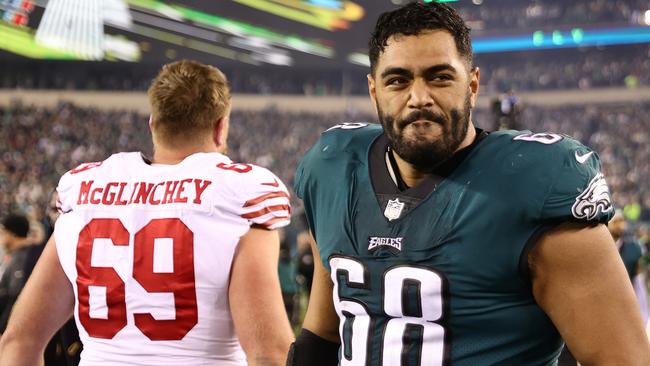 Mailata after defeating the San Francisco 49ers 31-7 in the NFC Championship Game. Picture: Getty Images