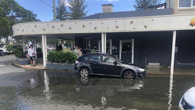 Flooding on the Gold Coast as Ex-Tropical Cyclone Seth approaches shore. Picture: Glenn Hampson