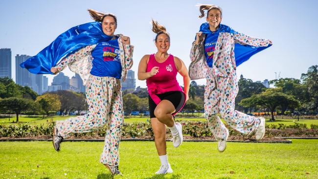 Bridge to Brisbane ambassador and Pyjama Angel Sami Rose (centre) with Brianna Burraston and Liz Calligeros from The Pyjama Foundation. Picture: Nigel Hallett