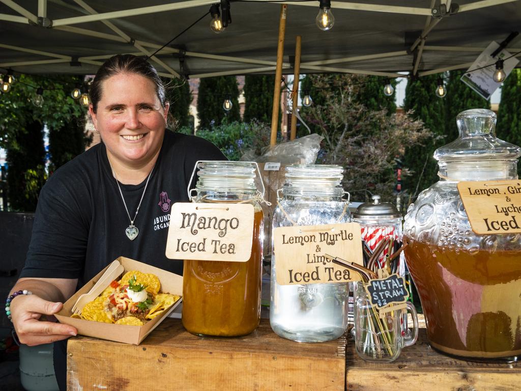 Trina Southwell of Abundant Organic Life at the Locals 4 Locals summer edition on the lawn of Empire Theatres, Friday, February 18, 2022. Picture: Kevin Farmer