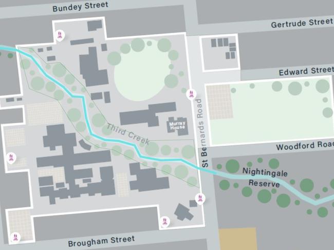 Burnside Hockey Club and AC Unito are proposing multi-pitch sporting fields in the section bounded by Edward St and St Bernards and Woodford roads. Picture: Renewal SA