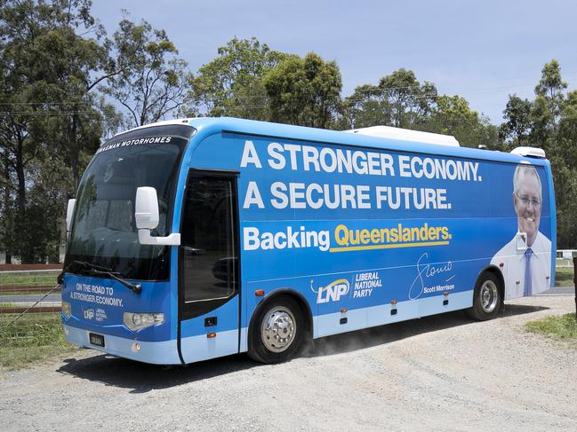 Scott Morrison will be visiting some Queensland cities for the first time when he heads up the Bruce Highway in a big blue bus he is calling the ‘ScoMo Express’.