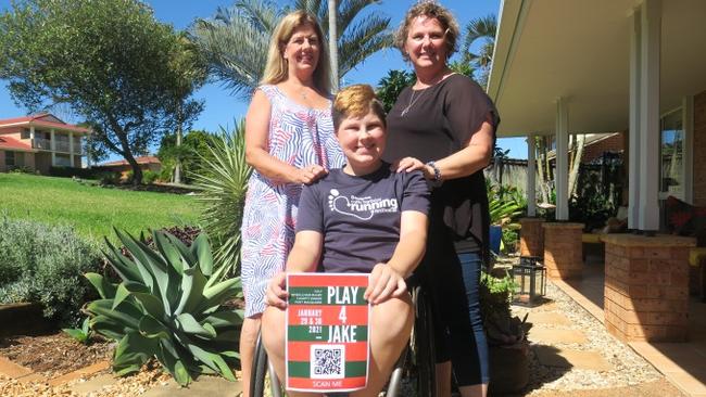 Jake Spurdle with mum Nyky and Bron Watson