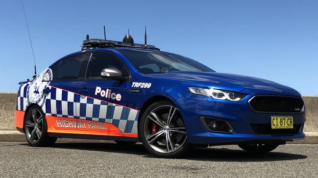 Ford Falcon XR8 highway patrol police car (November 2017). Photo: Joshua Dowling.