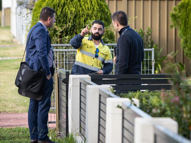 Detectives carrying out door-to-door inquiries on Saturday in a bid to find the baby’s mother. Picture: Julian Andrews