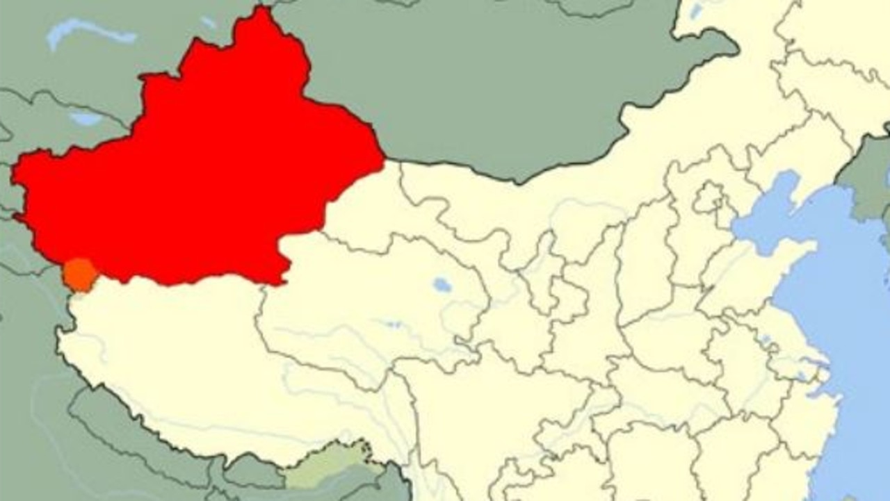 Xinjiang (in red) is rich in resources and strategically important for China. Picture: Wikipedia