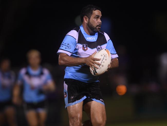 Damien Mick playing for Northern Sharks who are heading straight into the 2022 NRL NT grand final. Picture: (A)manda Parkinson