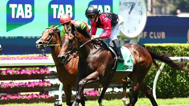 SYDNEY, AUSTRALIA - DECEMBER 30: Sam Clipperton riding Gallant Star wins Race 2 TAB Highway Handicap during Sydney Racing at Royal Randwick Racecourse on December 30, 2023 in Sydney, Australia. (Photo by Jeremy Ng/Getty Images)