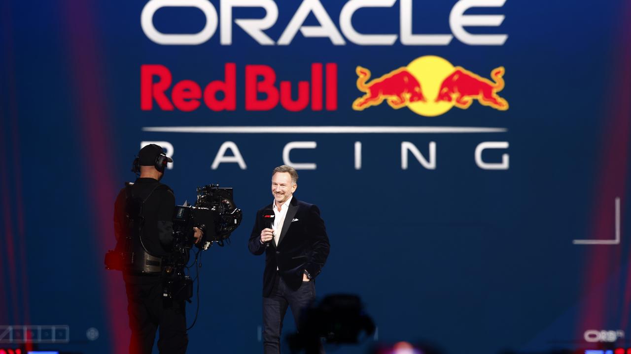 Christian Horner, Team Principal of Red Bull Racing, speaks to the audience during F1 75 Live at The O2 Arena. (Photo by Sam Bloxham/Getty Images)