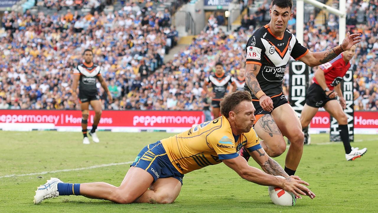 Cartwright has put away the wild offloads of previous years but remains an attacking threat given his experience in the halves. Picture: Mark Metcalfe/Getty Images