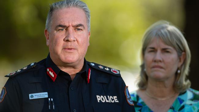 Northern Territory Police Commissioner Michael Murphy and Chief Minister Eva Lawler. Picture: Pema Tamang Pakhrin