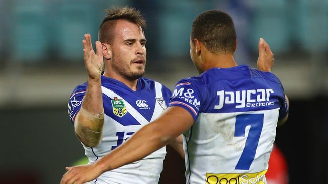 Josh Reynolds and Moses Mbye have been building a successful halves partnership.