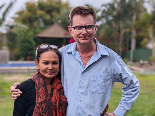 Sirinthorn Kuwalairat and Stephen Devane at their home in Ashmore. Picture: Keith Woods.