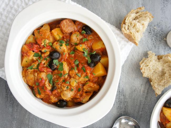 Chicken, chorizo, and capsicum casserole. I mean, yum. Picture: Supplied