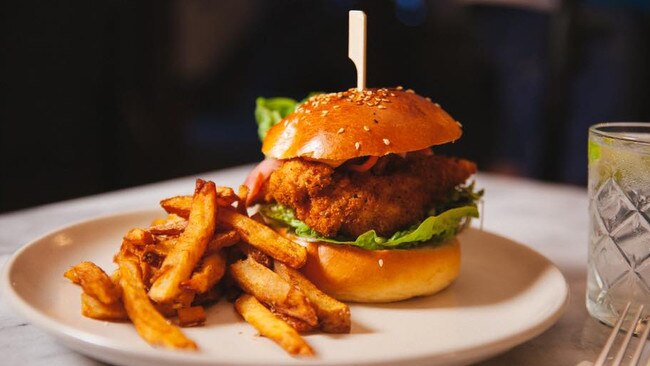 A burger from the Historian Hotel, Adelaide. Picture: Supplied/Facebook