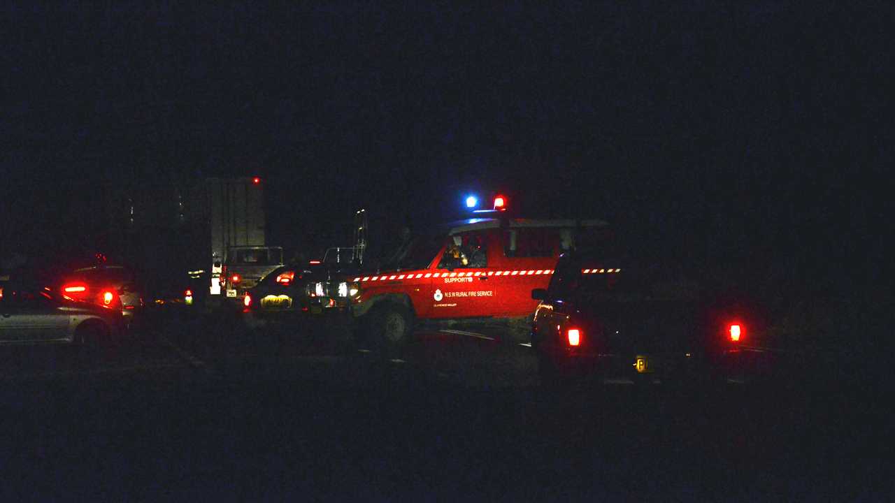 Traffic is being diverted near Tindal Rd on the Gwydir Highway with an out-of-control grassfire burning in the area. Picture: Jarrard Potter