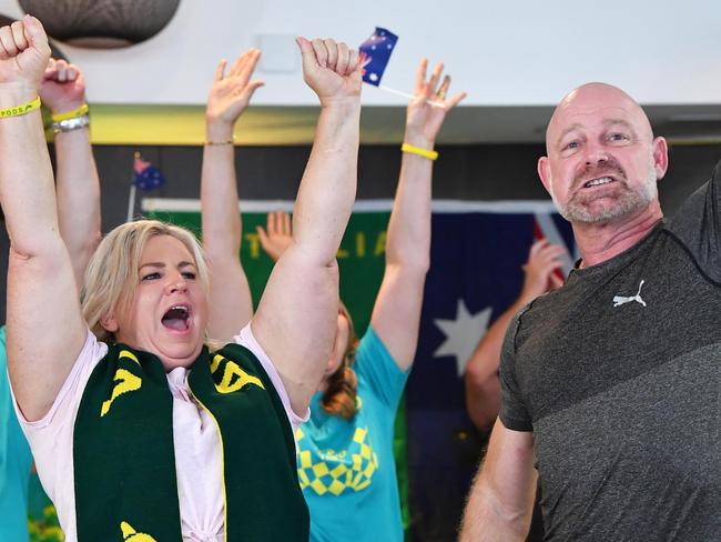 Toni and Mick O’Callaghan cheer their daughter on.