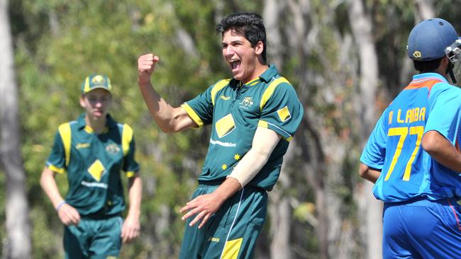 Fotia celebrates a wicket for Australia.