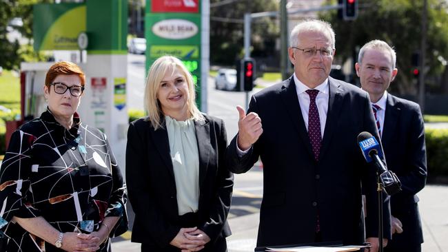 Jenny Ware (second from left), who was elected in 2022 to represent Hughes, lost the Liberal stronghold to a 29-year-old first time Labor candidate. Picture: NewsWire / Nikki Short