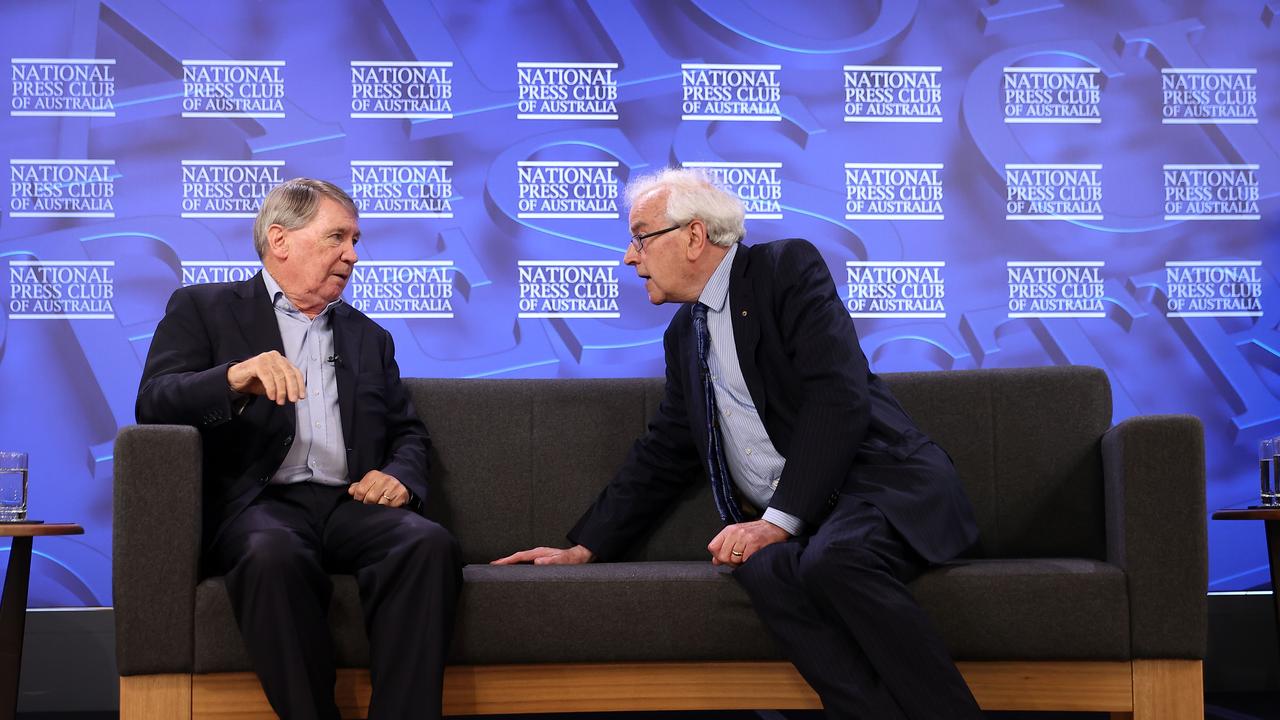 Dennis Richardson and Paul Dibb spoke about the implications of Russia's war with Ukraine at the National Press Club in Canberra. Picture: NCA NewsWire / Gary Ramage