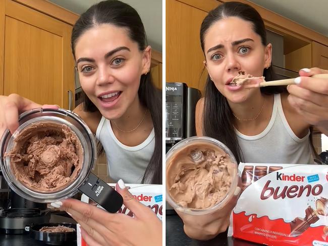 Save time and money by making your own ice cream at home with this best-selling appliance. Picture: TikTok/@emilycanham