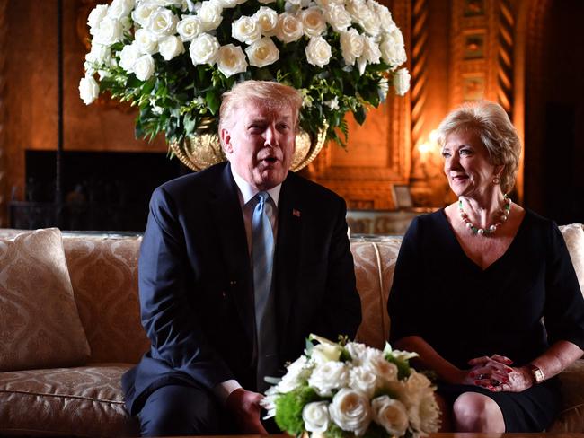 US President-elect Donald Trump highly values Linda McMahon’s contribution. Picture: AFP.