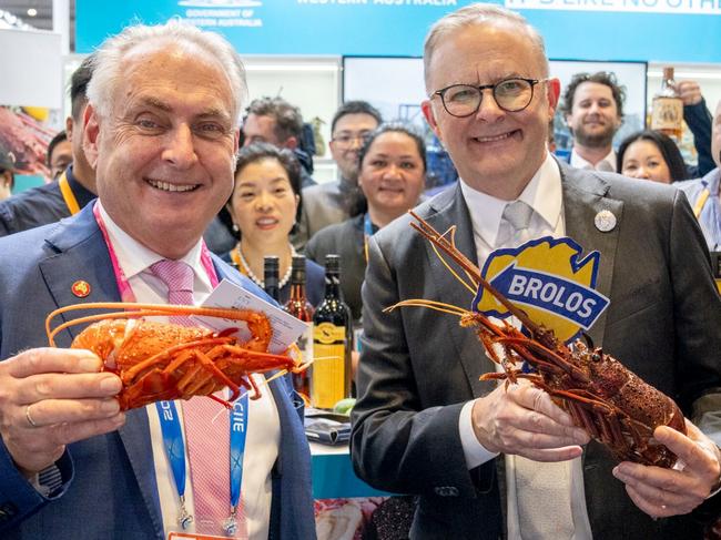 Australia’s Minister for Trade Don Farrell and Prime Minister Anthony Albanese visits the Australian stalls at China International Import Expo in Shanghai, China, Sunday, November 5, 2023. Anthony Albanese will hold talks in China with President Xi Jinping in the first visit to the Asian nation by a sitting prime minister since 2016. Picture - PMO/X