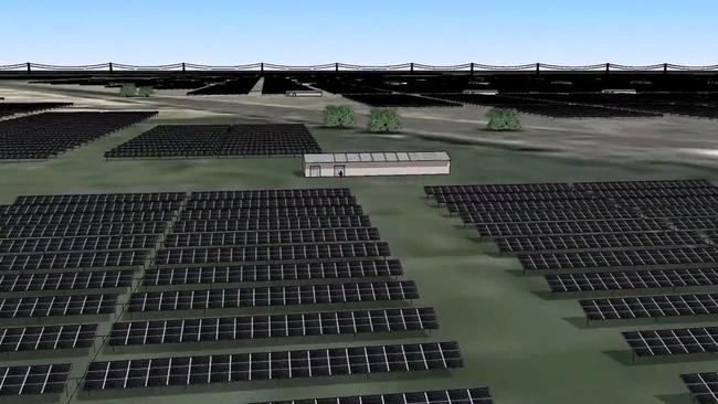 3D rendering of proposed Bulli Creek Solar Farm.