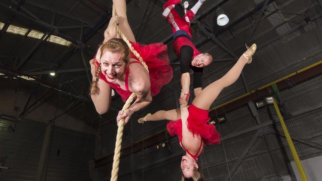 Megan White, Steen Shoar and Hannah Deal at the Fly Factory. Picture: Rob Leeson.